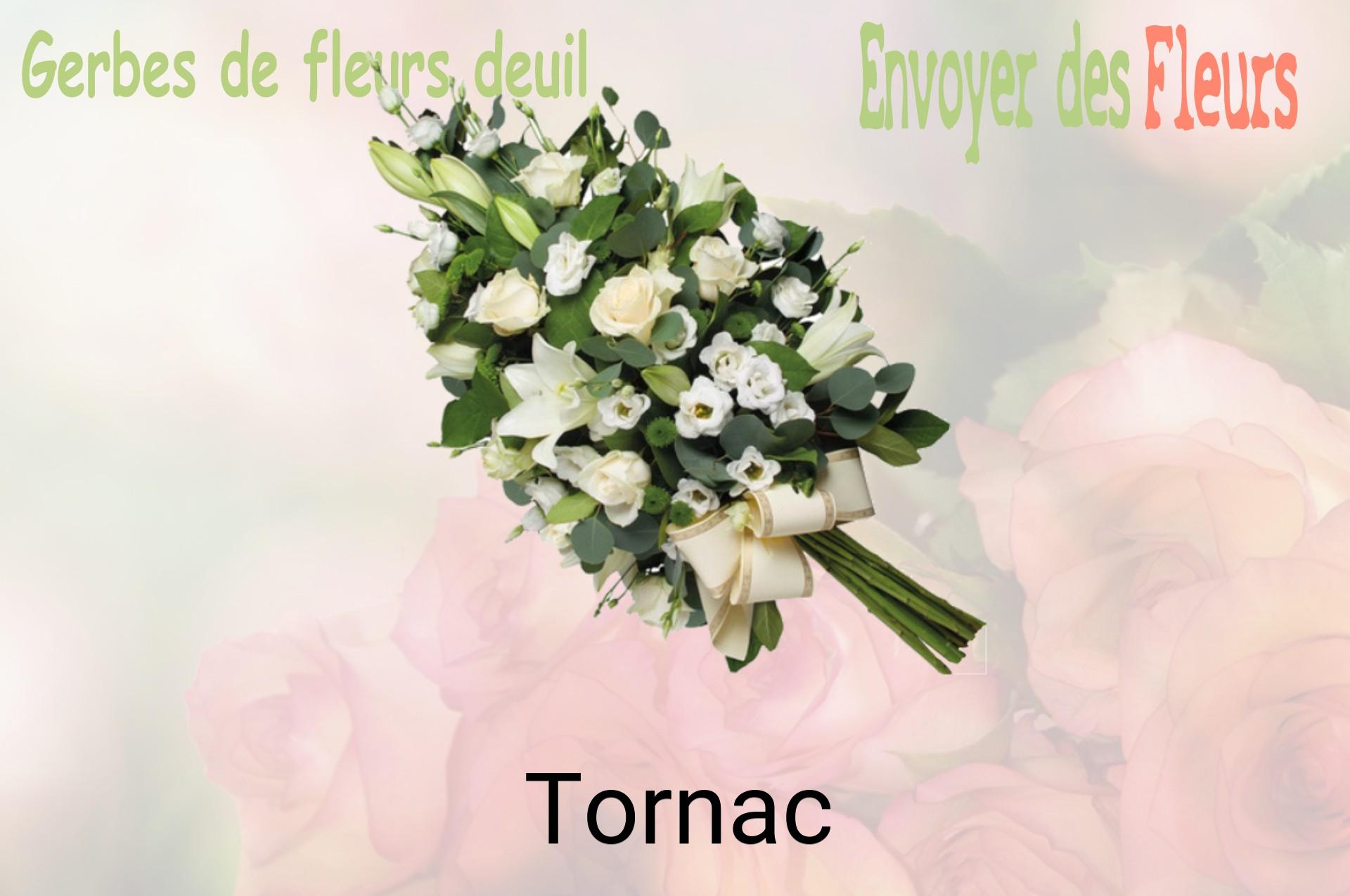Gerbe de fleurs de deuil livrée à Tornac